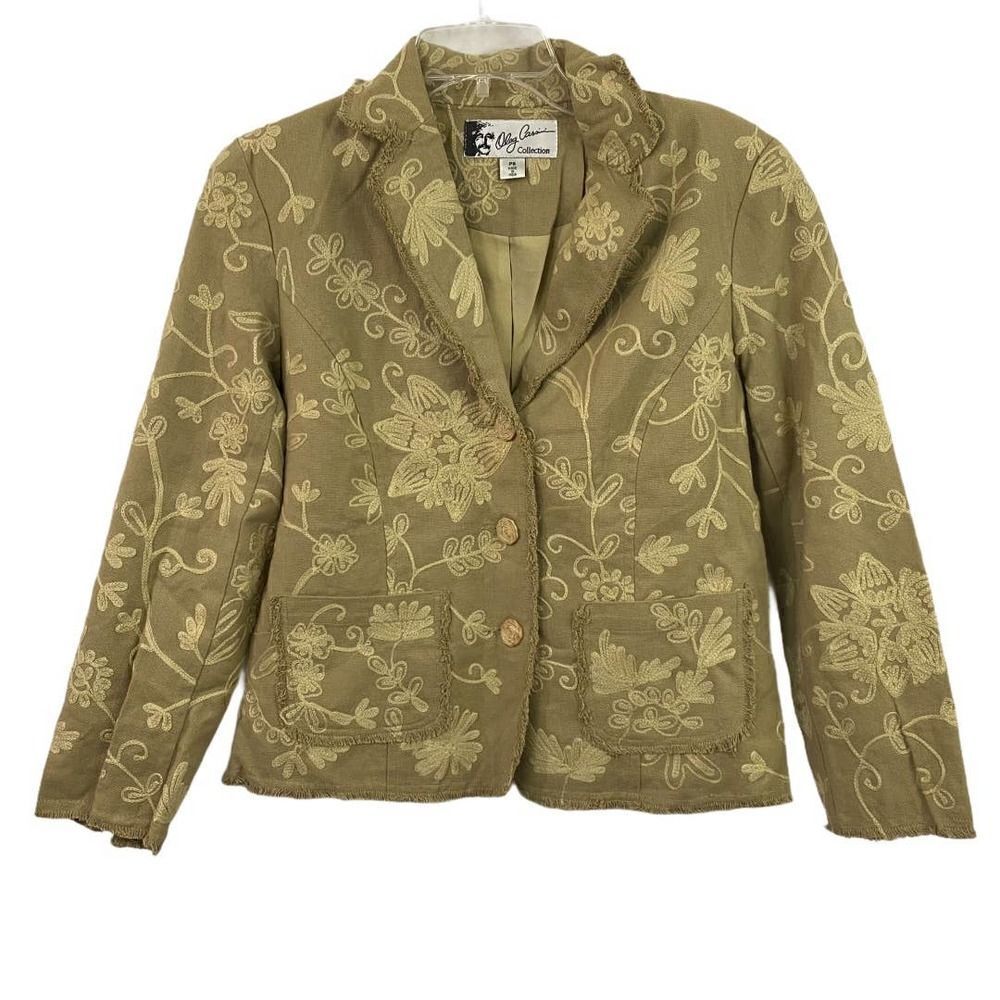 Oleg Cassini Collection Embroidered Jacket Size 8 Petite